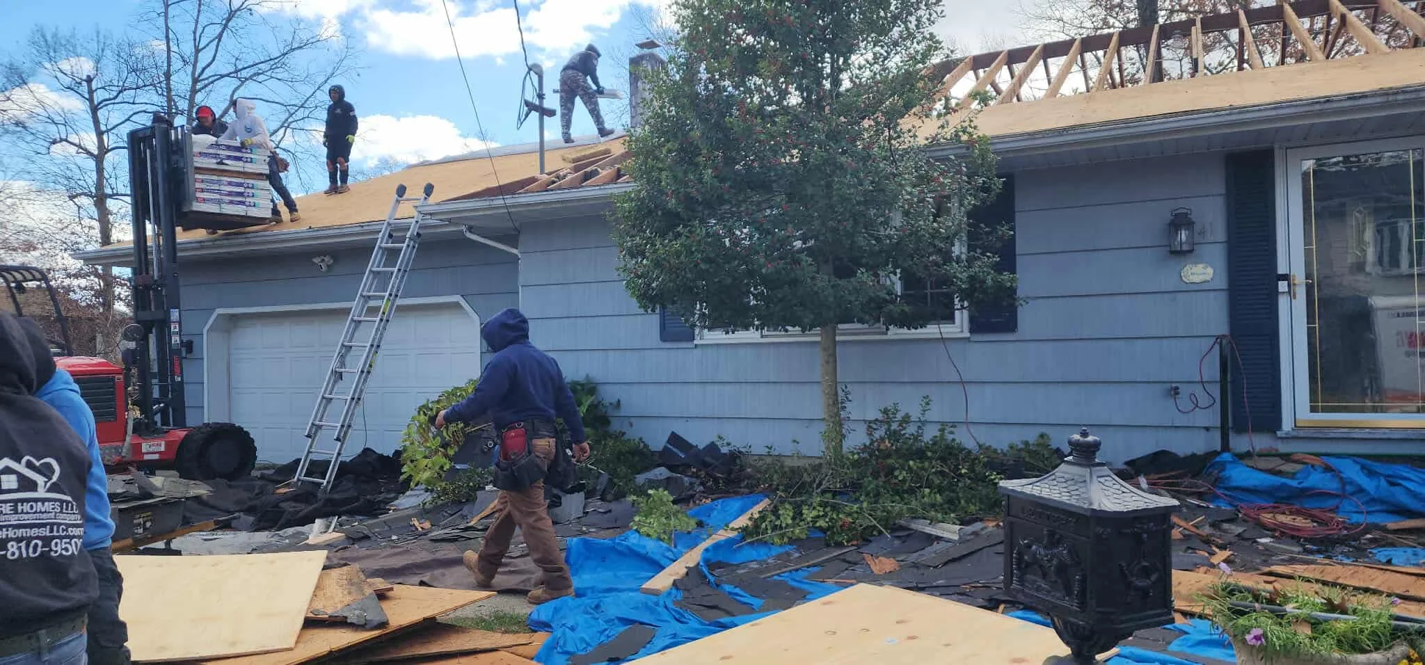 Roof replacement underway on Harrigan Avenue, Monroe Township NJ