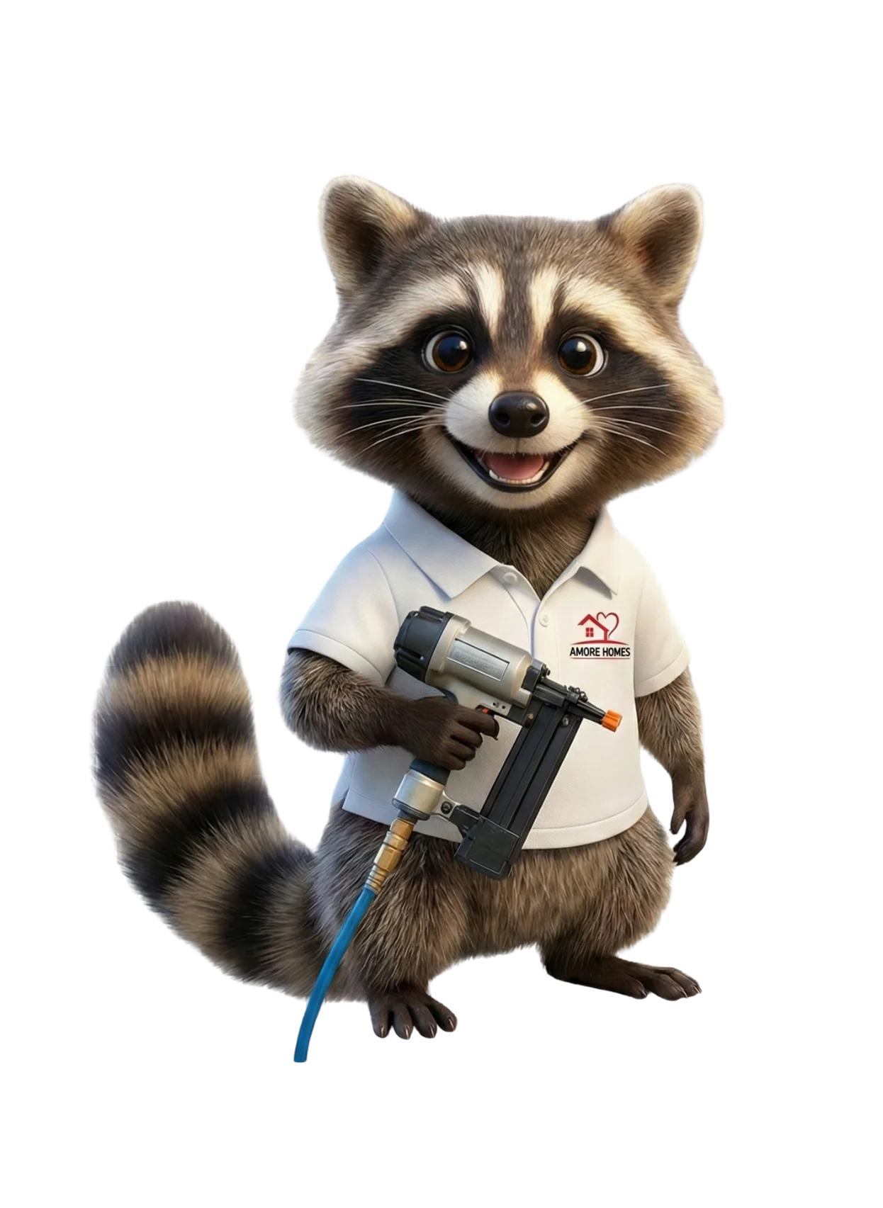 Rocco the Roofing Raccoon — Amore Homes mascot